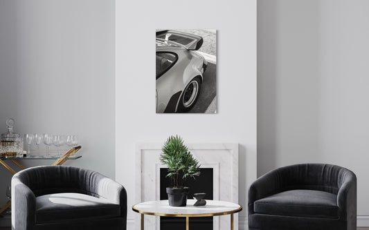 Vintage Porsche 911 Blanche - Toile sur cadre