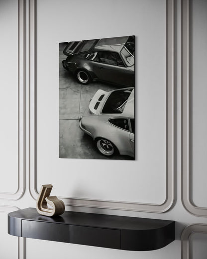 Duo Vintage Porsche 911 - Toile sur cadre