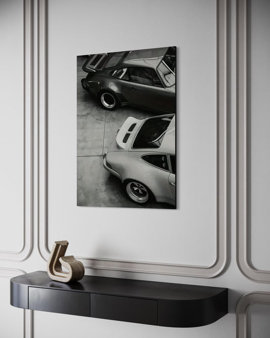 Duo Vintage Porsche 911 - Toile sur cadre