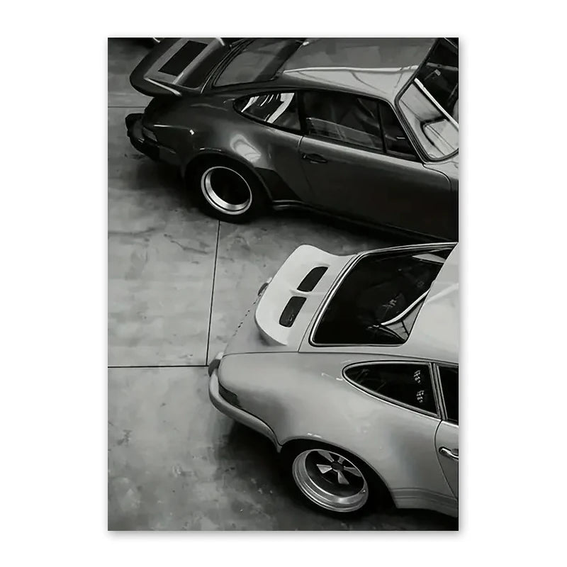Duo Vintage Porsche 911 - Cadre sur toile